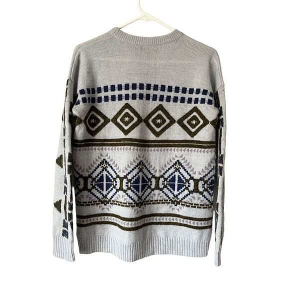 J. Crew Abstract Fair Isle Sweater size S Wool Blend - Picture 3 of 9